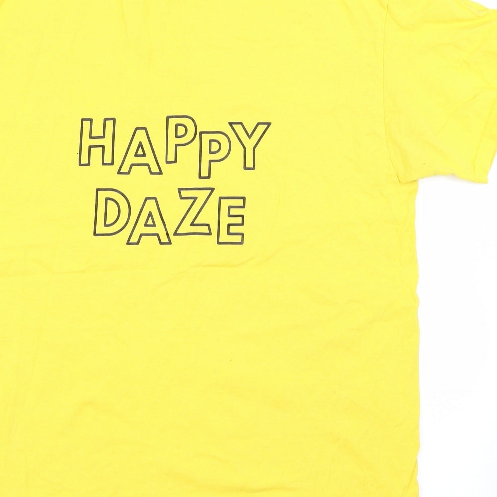 Face Clothing Mens Yellow    T-Shirt Size M