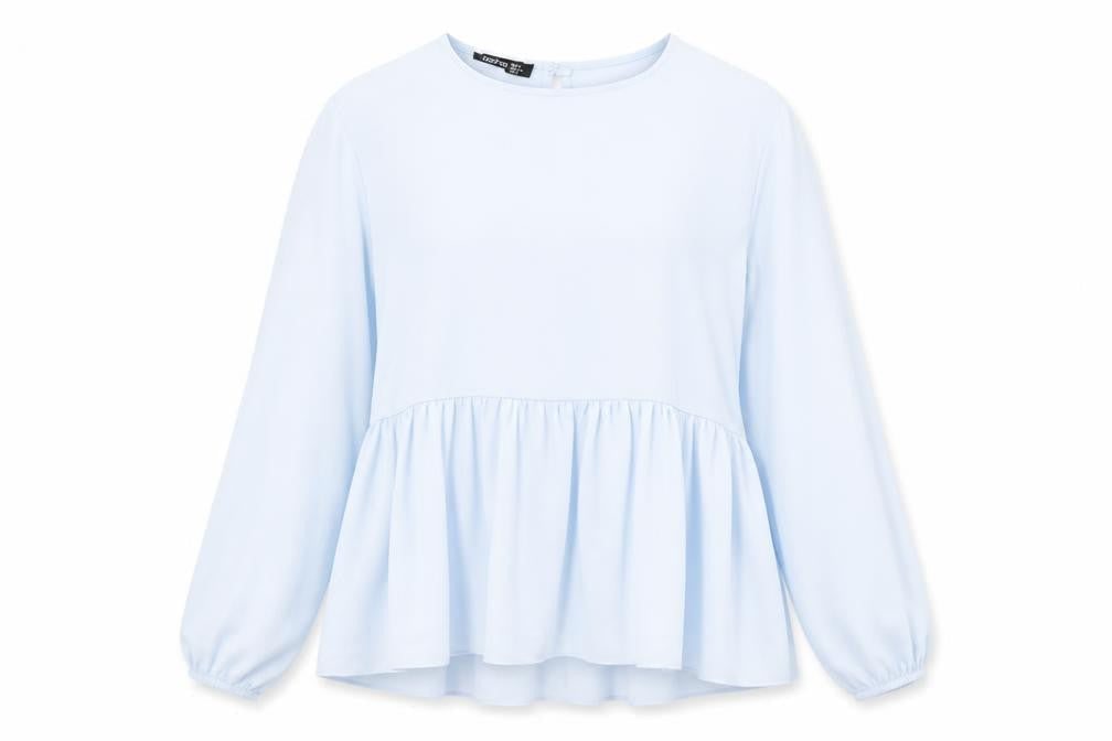 Womens UK Size 6 Boohoo Blue Basic Blouse