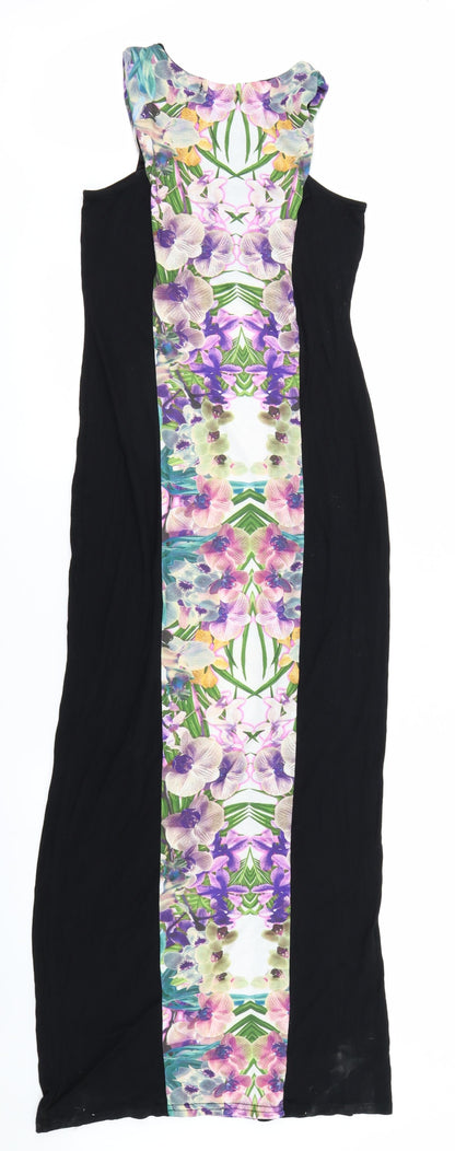Jane Norman Womens Black Floral  Bodycon  Size 8