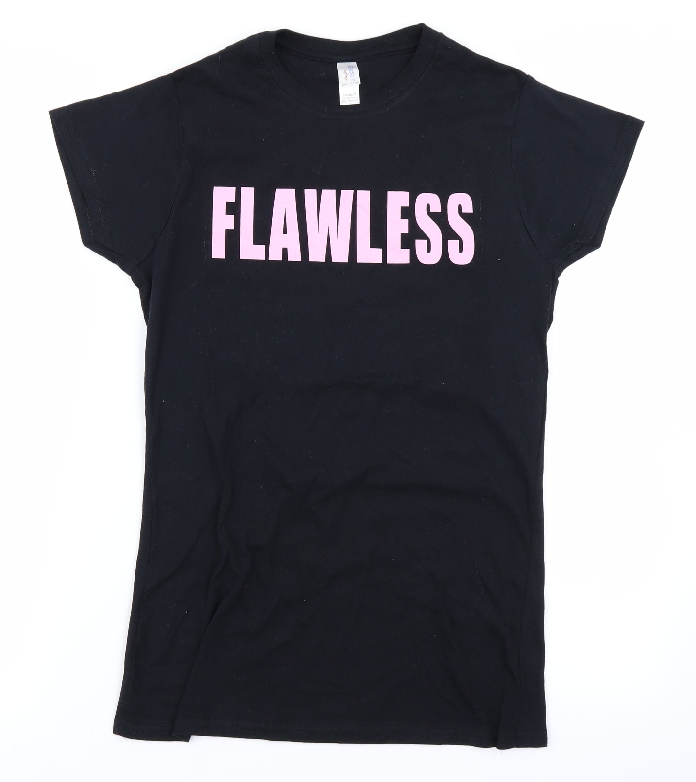 Womens UK Size M Gildan Black Basic T-Shirt