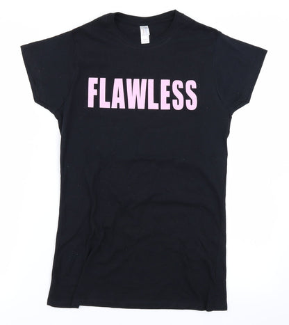 Womens UK Size M Gildan Black Basic T-Shirt