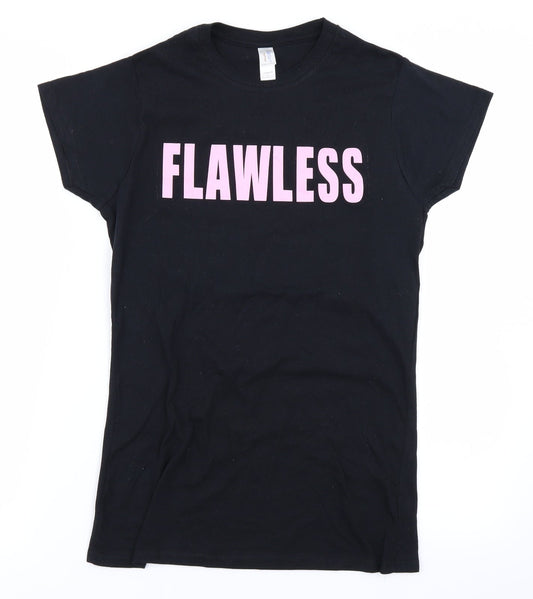 Womens UK Size M Gildan Black Basic T-Shirt