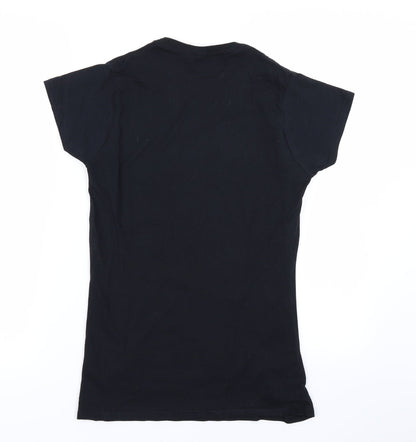 Womens UK Size M Gildan Black Basic T-Shirt
