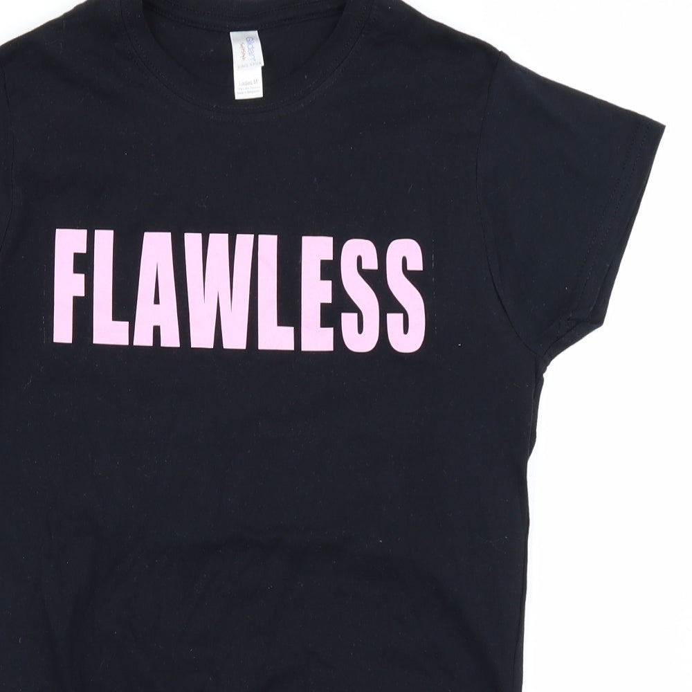 Womens UK Size M Gildan Black Basic T-Shirt