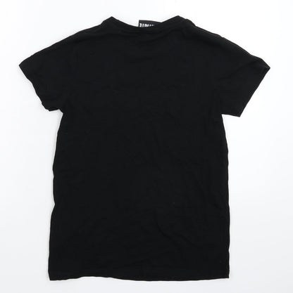 Womens UK Size L Matalan Black Basic T-Shirt