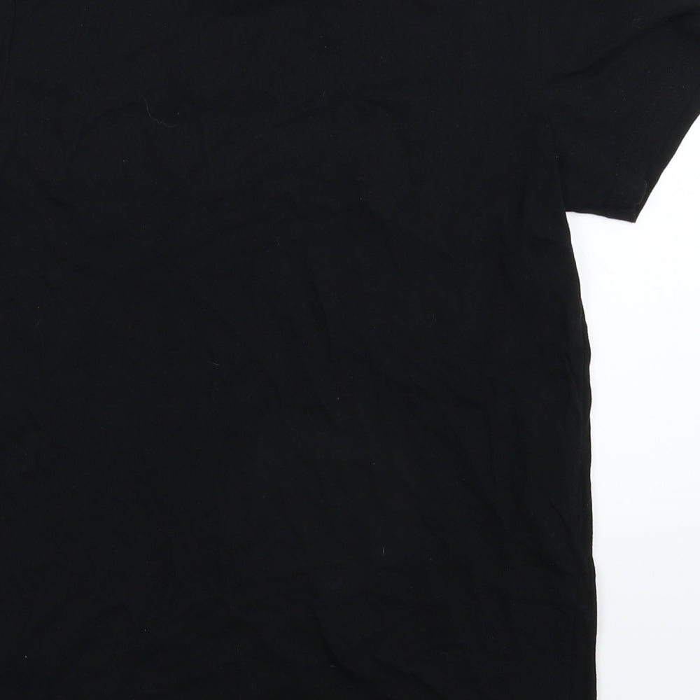 Womens UK Size L Matalan Black Basic T-Shirt