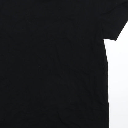 Womens UK Size L Matalan Black Basic T-Shirt