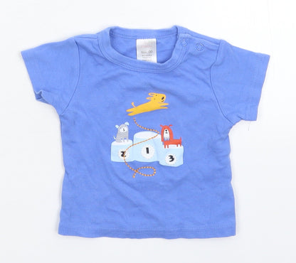 Ollie's Place Baby Blue   Basic T-Shirt Size 6-9 Months