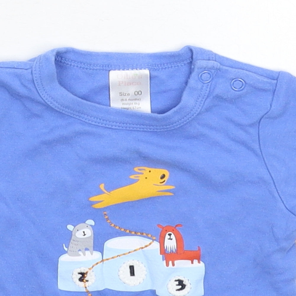 Ollie's Place Baby Blue   Basic T-Shirt Size 6-9 Months
