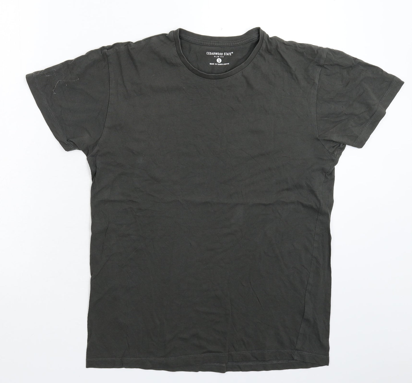 Mens UK Size S Cedar Wood State Grey  T-Shirt