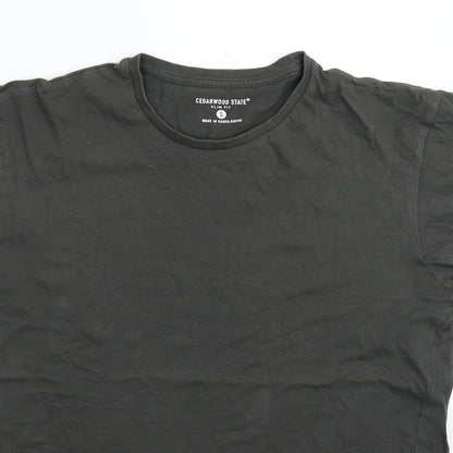 Mens UK Size S Cedar Wood State Grey  T-Shirt