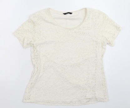 Womens UK Size 12 BM White Basic T-Shirt