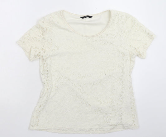 Womens UK Size 12 BM White Basic T-Shirt