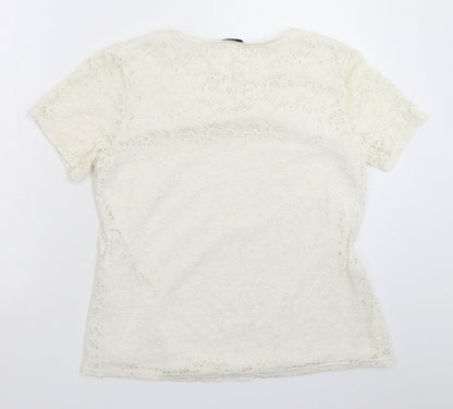 Womens UK Size 12 BM White Basic T-Shirt