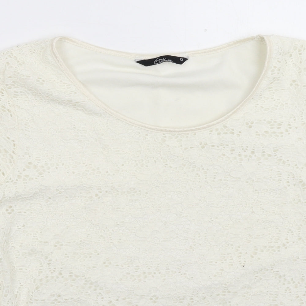 Womens UK Size 12 BM White Basic T-Shirt