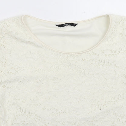 Womens UK Size 12 BM White Basic T-Shirt