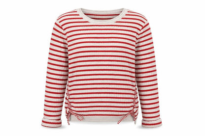Next Girls White Striped Knit Pullover Jumper Size 8 Years