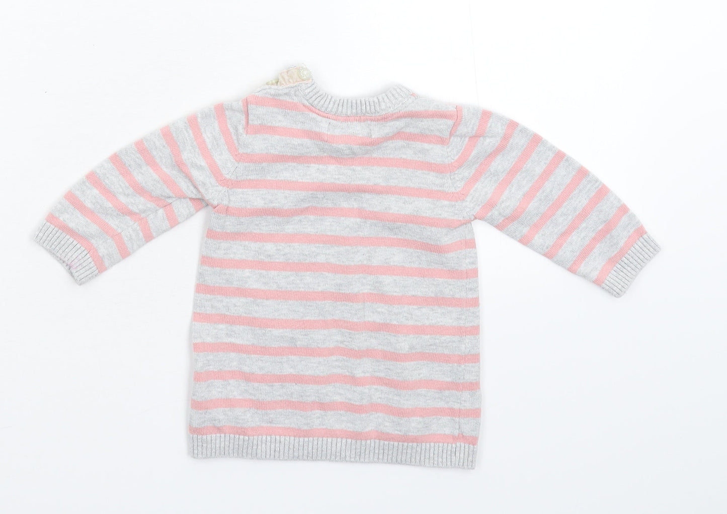 Primark Girls Multicoloured Striped Knit Pullover Jumper Size 3-6 Months