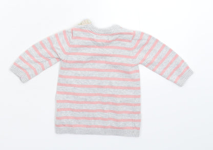Primark Girls Multicoloured Striped Knit Pullover Jumper Size 3-6 Months