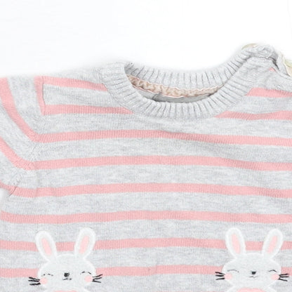 Primark Girls Multicoloured Striped Knit Pullover Jumper Size 3-6 Months