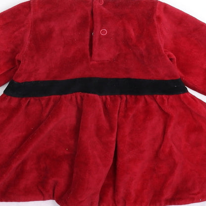 Primark Girls Red  Fleece Fit & Flare  Size 3-6 Months  - Christmas