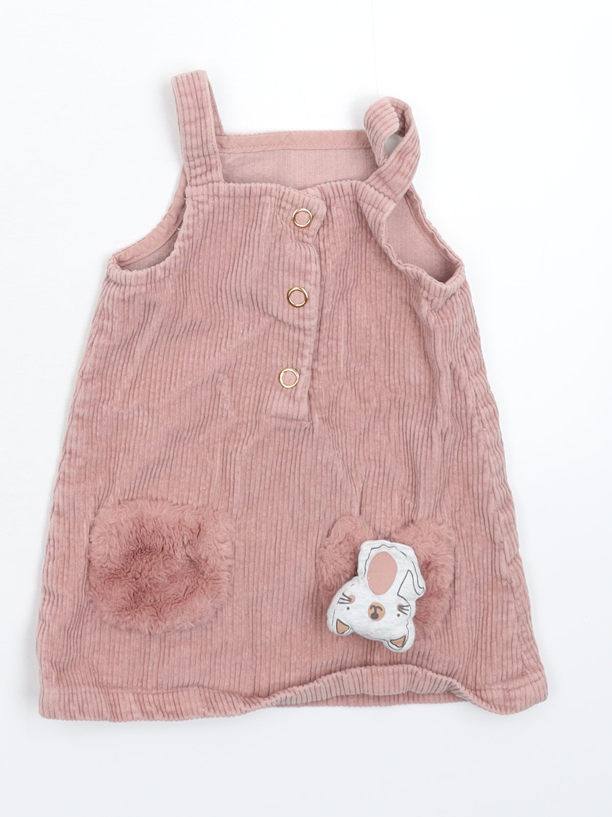 George Girls Beige  Corduroy Tank Dress  Size 9-12 Months