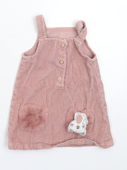 George Girls Beige  Corduroy Tank Dress  Size 9-12 Months