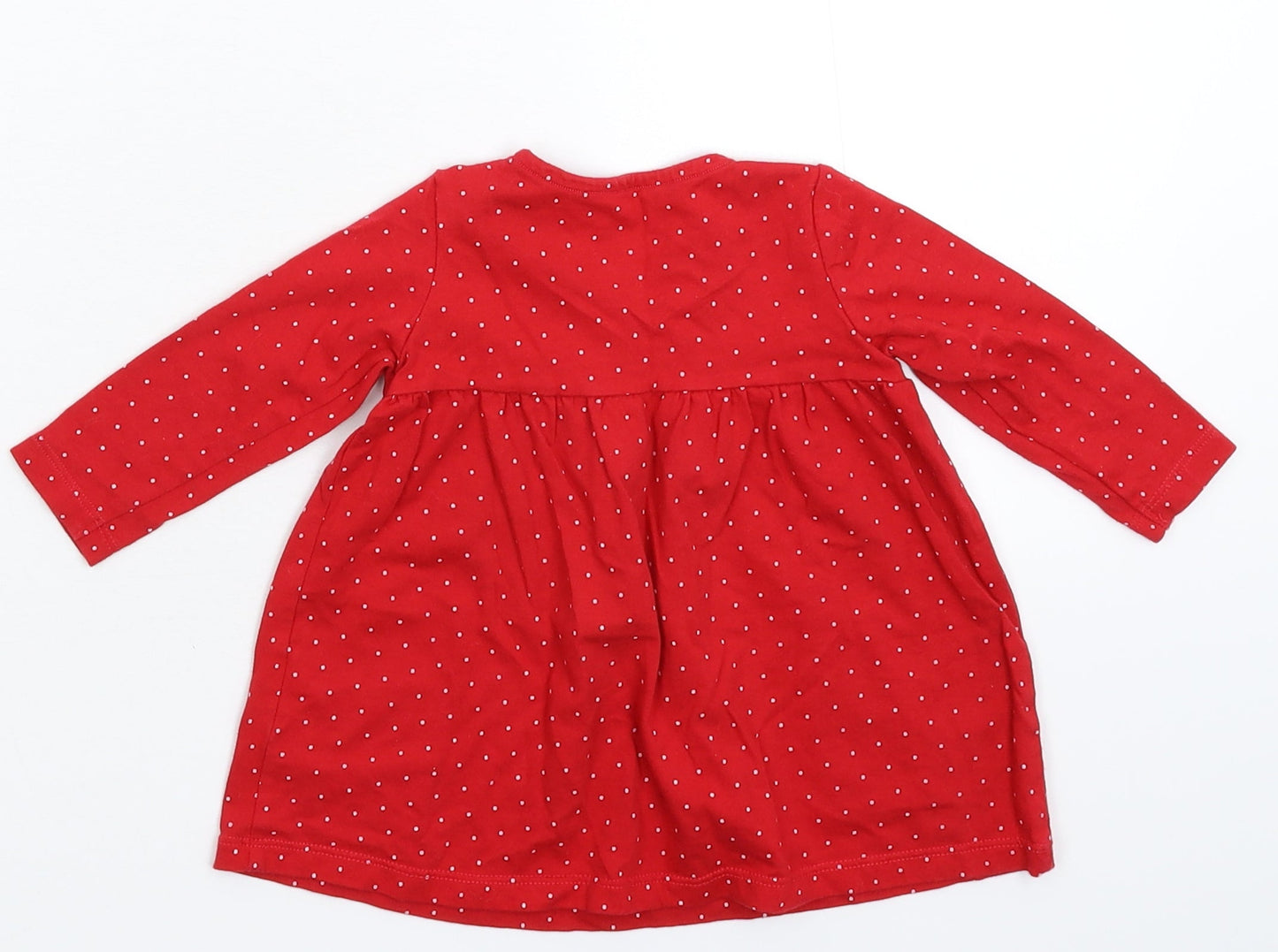 Fred & Flo Girls Red Spotted  Fit & Flare  Size 3-6 Months