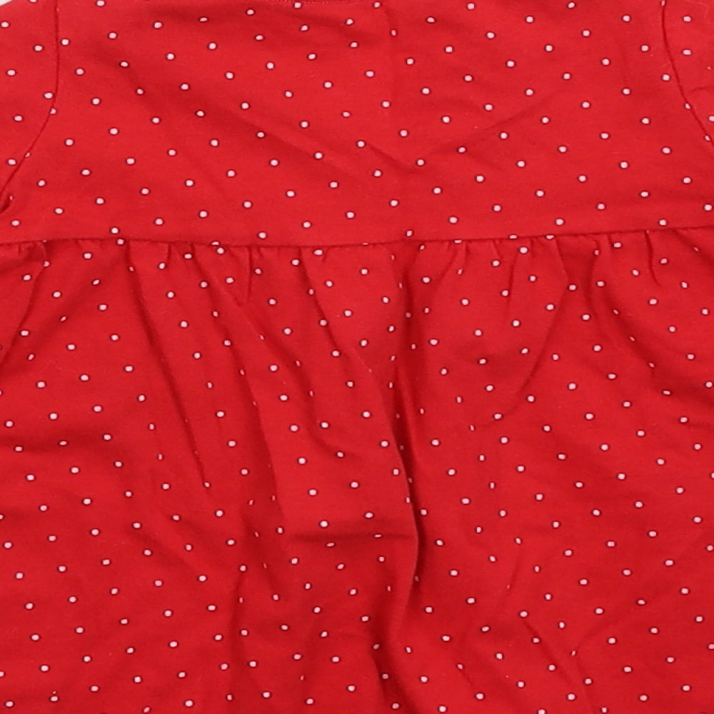 Fred & Flo Girls Red Spotted  Fit & Flare  Size 3-6 Months