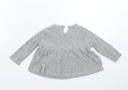 Fred & Flo Girls Grey   Jumper Dress  Size 3-6 Months