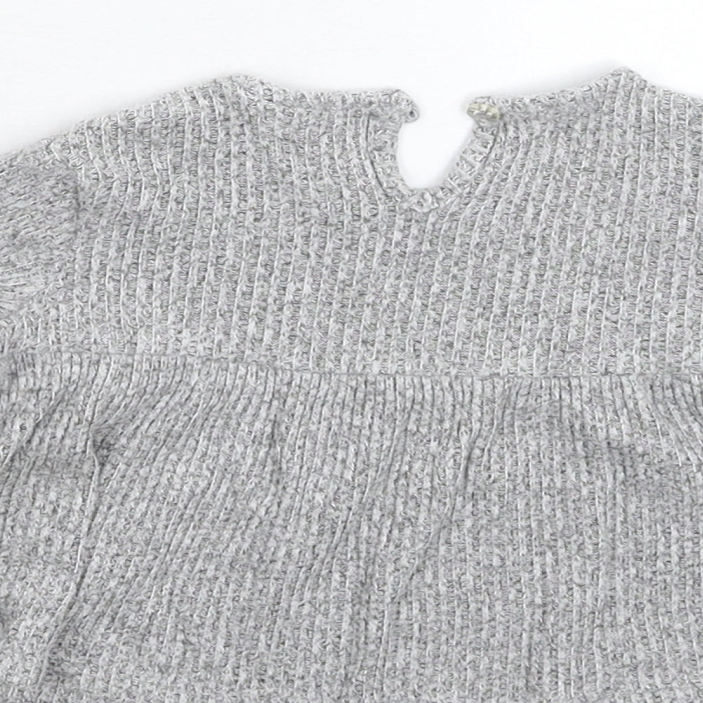 Fred & Flo Girls Grey   Jumper Dress  Size 3-6 Months