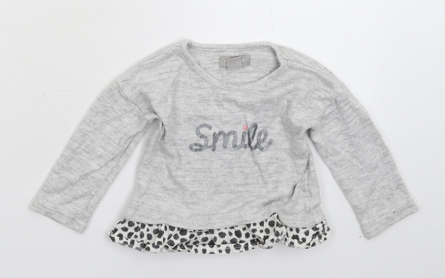 Primark Girls Grey  Knit Pullover Jumper Size 9-12 Months