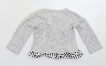 Primark Girls Grey  Knit Pullover Jumper Size 9-12 Months