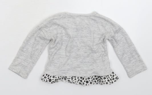 Primark Girls Grey  Knit Pullover Jumper Size 9-12 Months