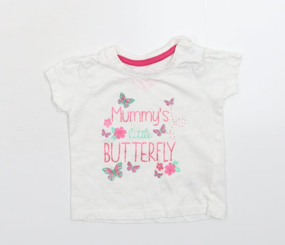 Additional front view of Primark girls’ white basic t-shirt, size 6-9, months