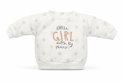 Front view of Primark girls’ white spotted jumper, size 3-6, months - sweatshirt