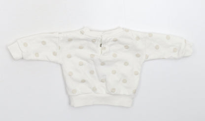 Primark Girls White Spotted  Pullover Jumper Size 3-6 Months  - Sweatshirt