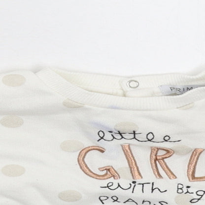 Primark Girls White Spotted  Pullover Jumper Size 3-6 Months  - Sweatshirt