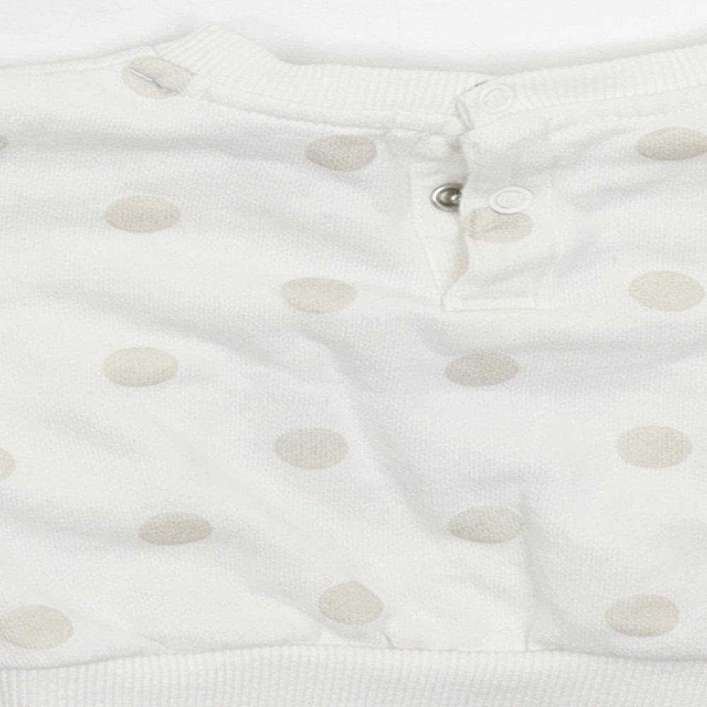 Primark Girls White Spotted  Pullover Jumper Size 3-6 Months  - Sweatshirt