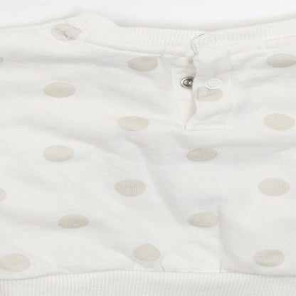 Primark Girls White Spotted  Pullover Jumper Size 3-6 Months  - Sweatshirt