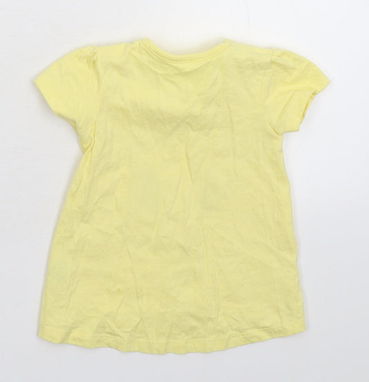 George Girls Yellow   Basic T-Shirt Size 9-12 Months