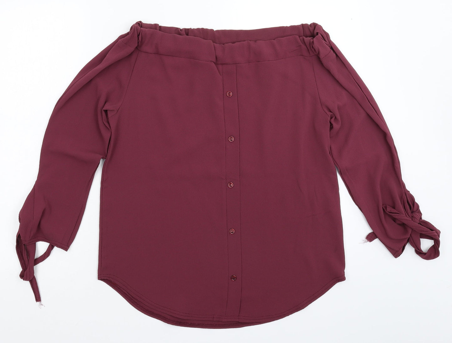 Boohoo Womens Purple   Basic Blouse Size 10