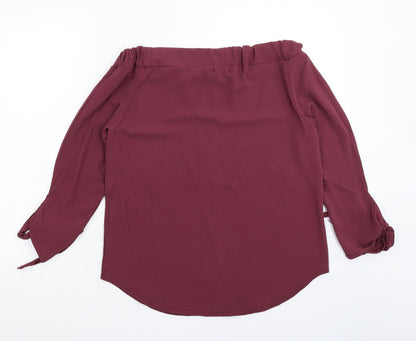 Boohoo Womens Purple   Basic Blouse Size 10