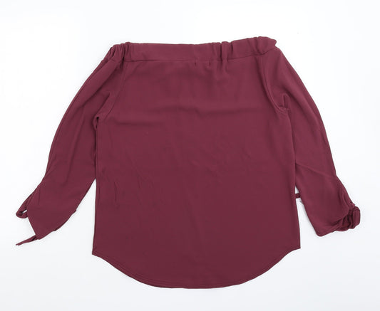 Boohoo Womens Purple   Basic Blouse Size 10