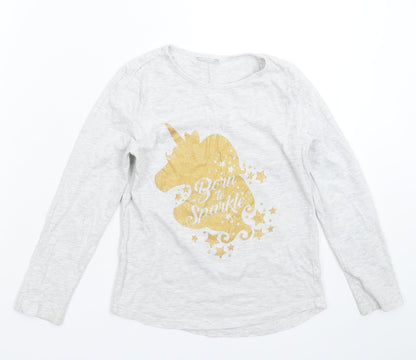 Matalan Girls Grey   Basic T-Shirt Size 8-9 Years