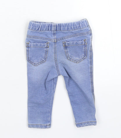 Denim & Co. Girls Blue  Denim Capri Jeans Size 6-9 Months