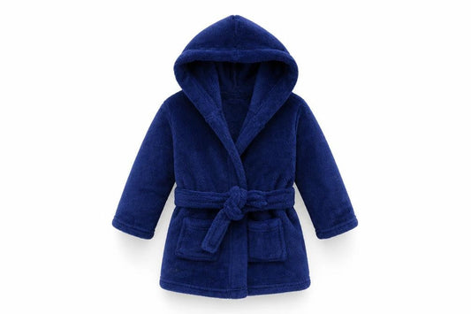 Earlydays Baby Blue Solid Fleece Kimono Robe Size 9-12 Months