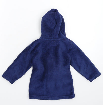 Earlydays Baby Blue Solid Fleece Kimono Robe Size 9-12 Months