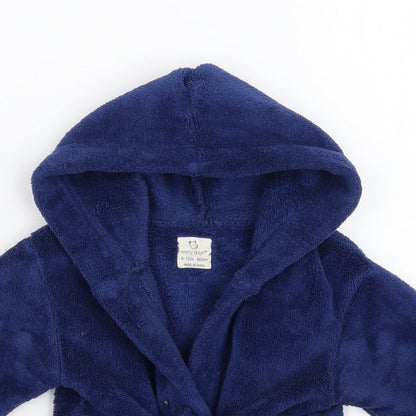 Earlydays Baby Blue Solid Fleece Kimono Robe Size 9-12 Months