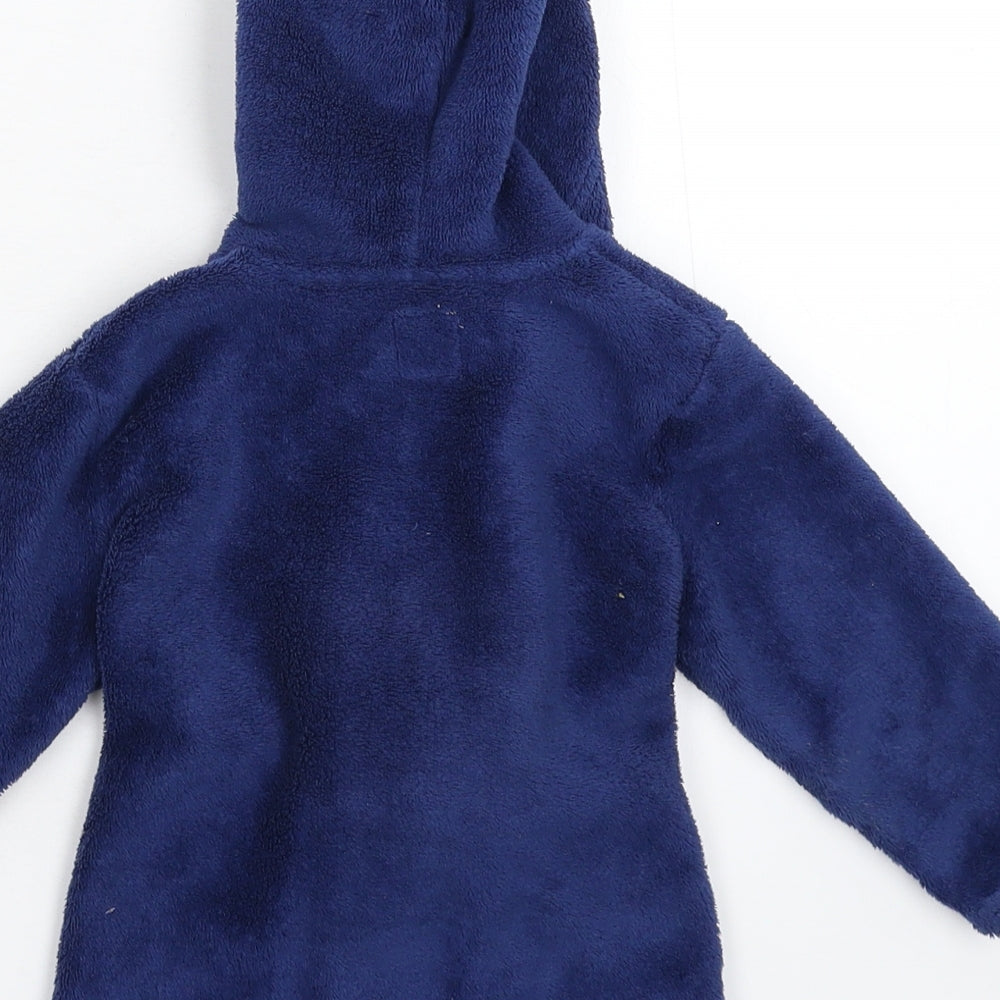 Earlydays Baby Blue Solid Fleece Kimono Robe Size 9-12 Months
